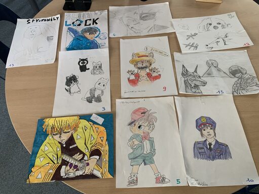 Dessin validés par Mr Vauthier partenaire du concours Sakura 